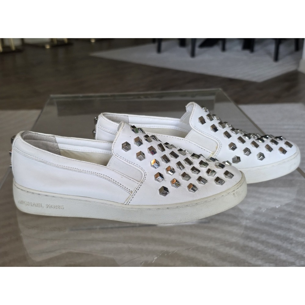Michael Kors Sneakers Studded slipon  White Shoes  Size 6.5